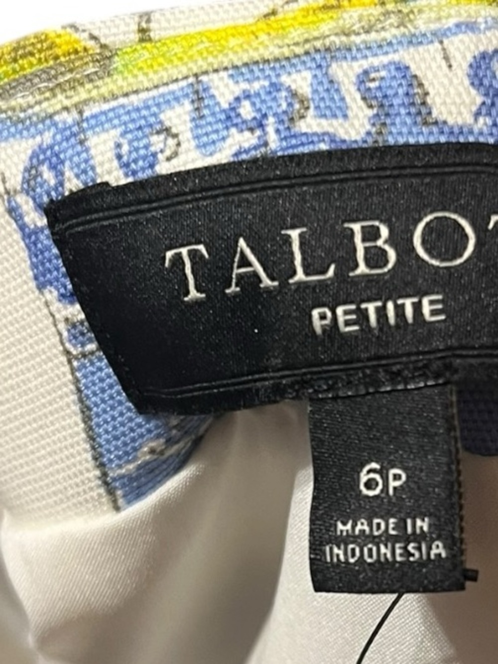 Talbots Petite Watercolor Vases Chinoiserie Print A Line Skirt 6P - Picture 6 of 7